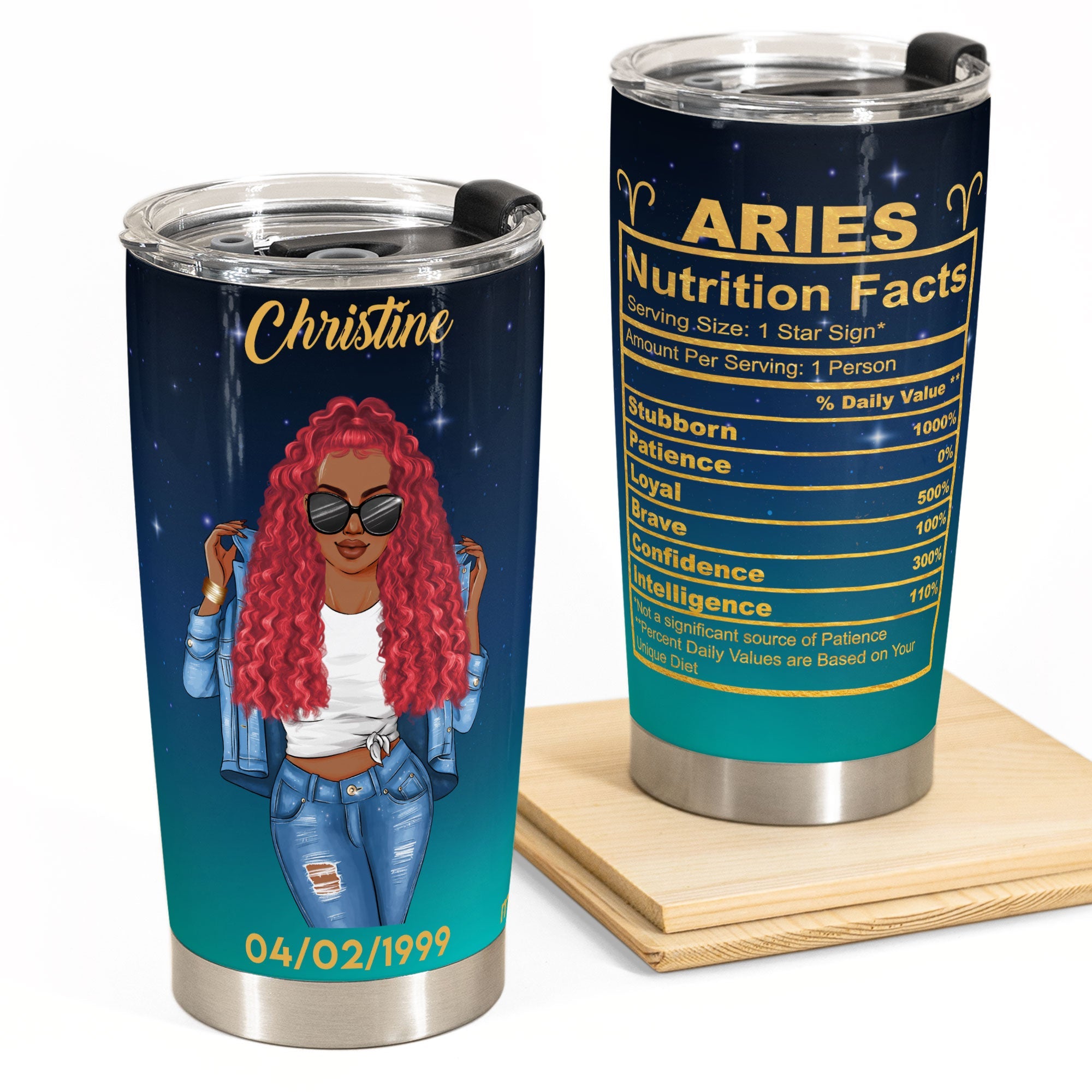 Aries Nutrition Facts - Personalized Tumbler Cup - Birthday Gift For Astrology Lovers, Gift For Daughter, Sister, Besties