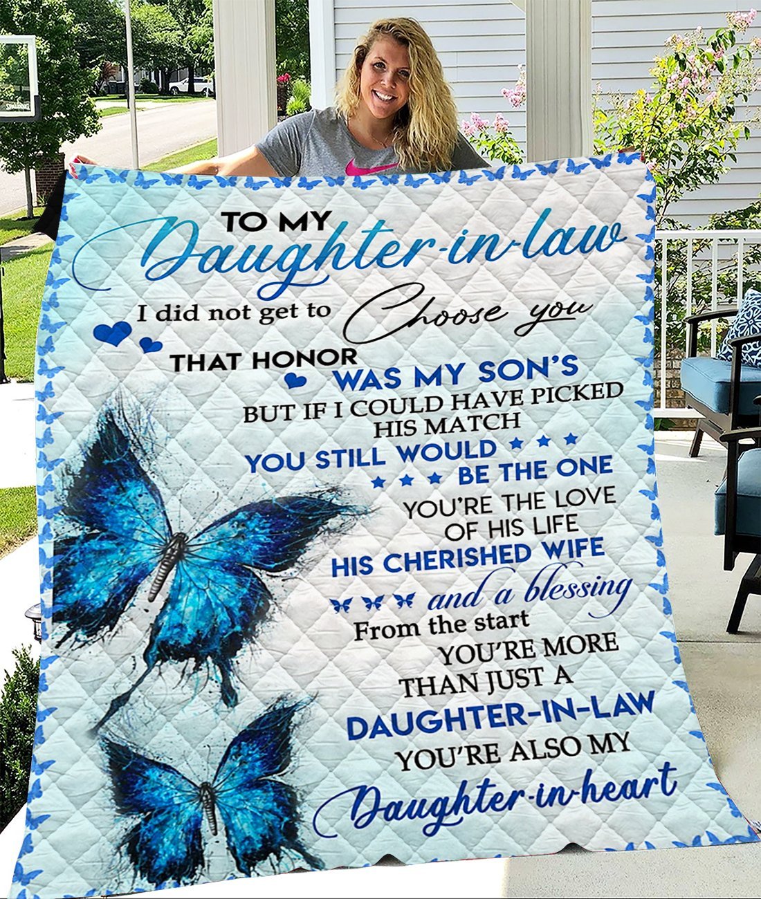Custom Blanket To My Daughter-in-law Blanket - Gift For Daughter - Quilt Blanket-A Loves Gift