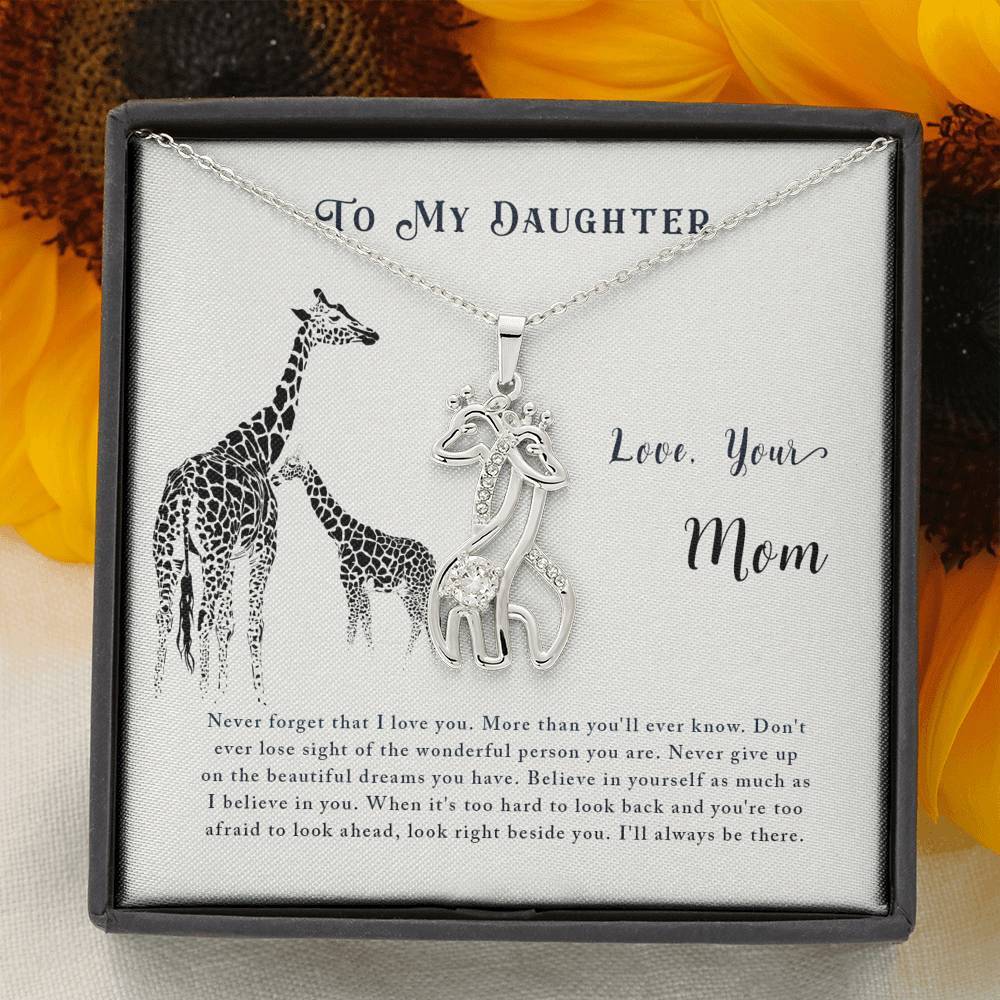 Christmas Gift For My Daughter Graceful Love Giraffe Necklace-A Loves Gift