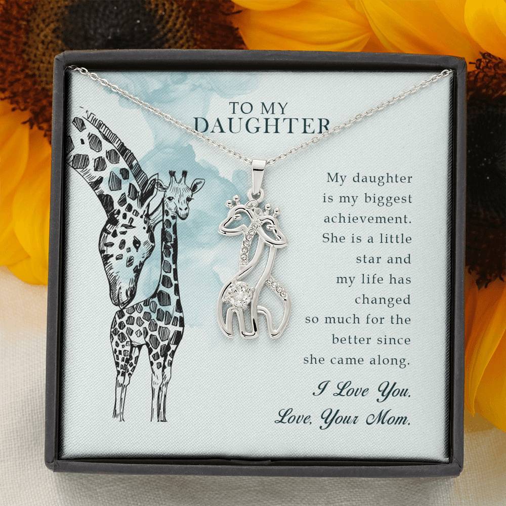 Christmas Gift For My Daughter Graceful Love Giraffe Necklace-A Loves Gift