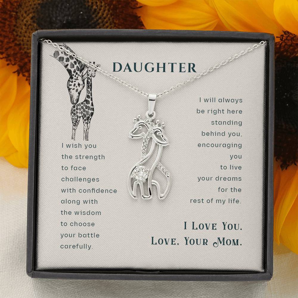 CHRISTMAS GIFT FOR MY DAUGHTER GRACEFUL LOVE GIRAFFE NECKLACE-A Loves Gift