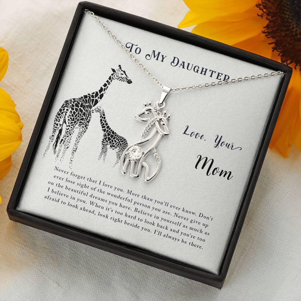Christmas Gift For My Daughter Graceful Love Giraffe Necklace-A Loves Gift