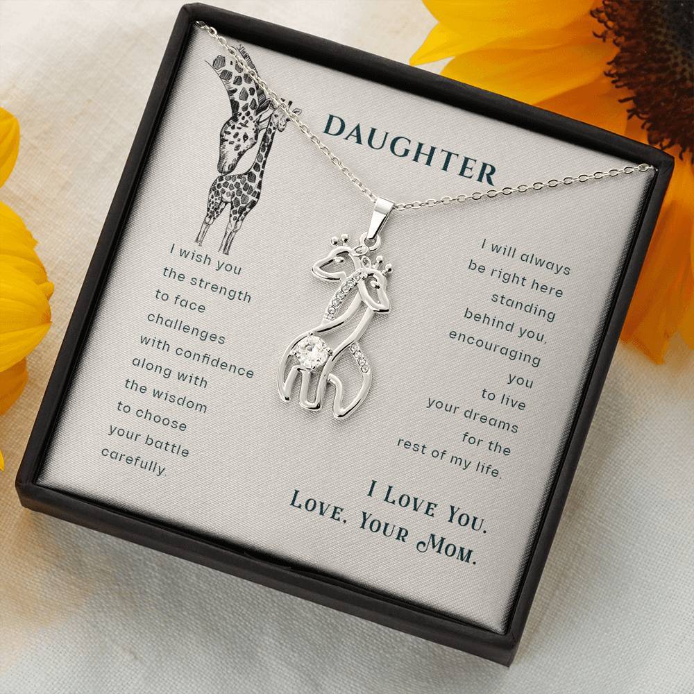 CHRISTMAS GIFT FOR MY DAUGHTER GRACEFUL LOVE GIRAFFE NECKLACE-A Loves Gift
