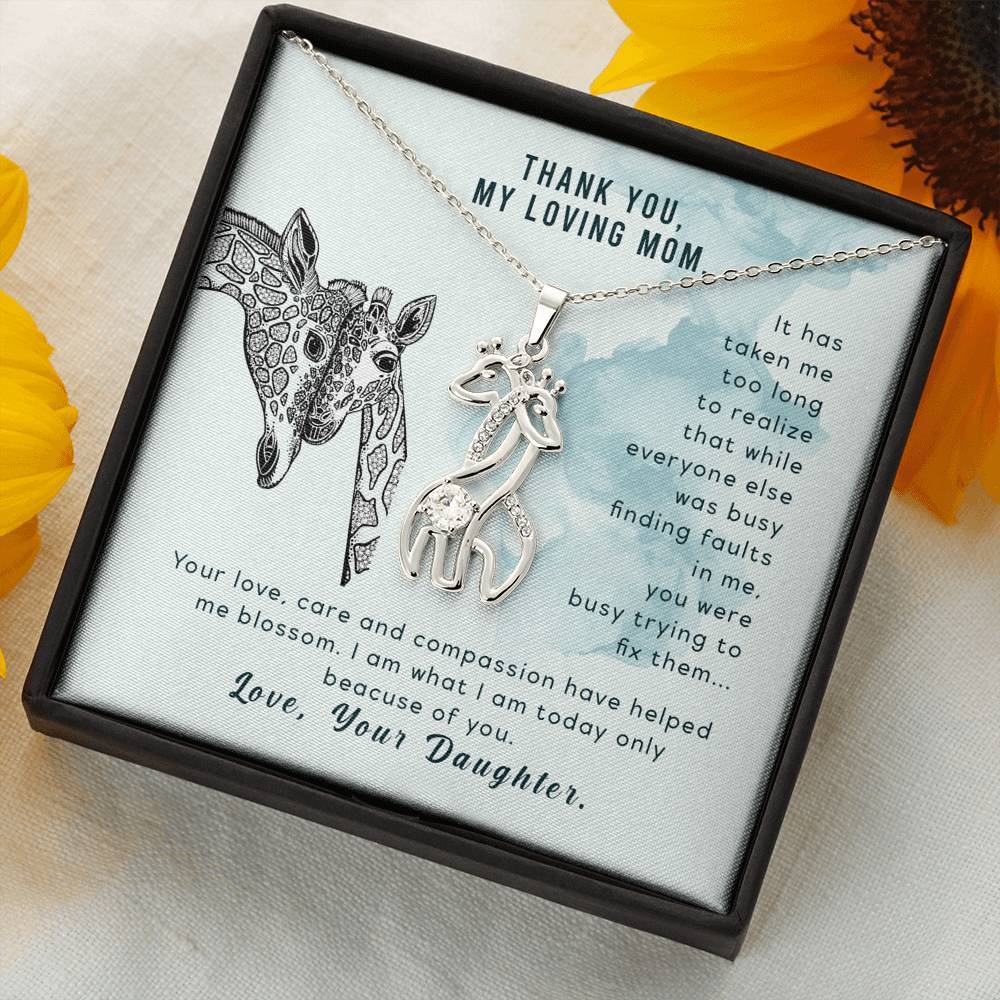 Christmas Gift For My Mom Graceful Love Giraffe Necklace-A Loves Gift