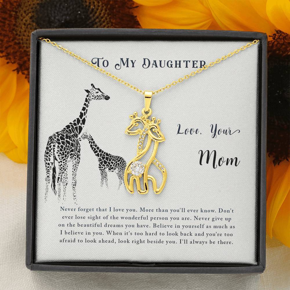 Christmas Gift For My Daughter Graceful Love Giraffe Necklace-A Loves Gift