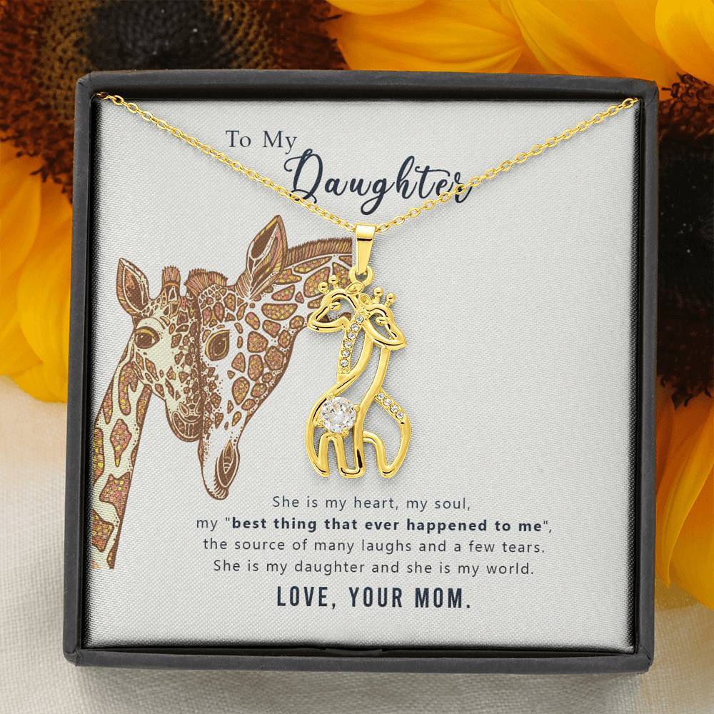 Christmas Gift For My Daughter Graceful Love Giraffe Necklace-A Loves Gift