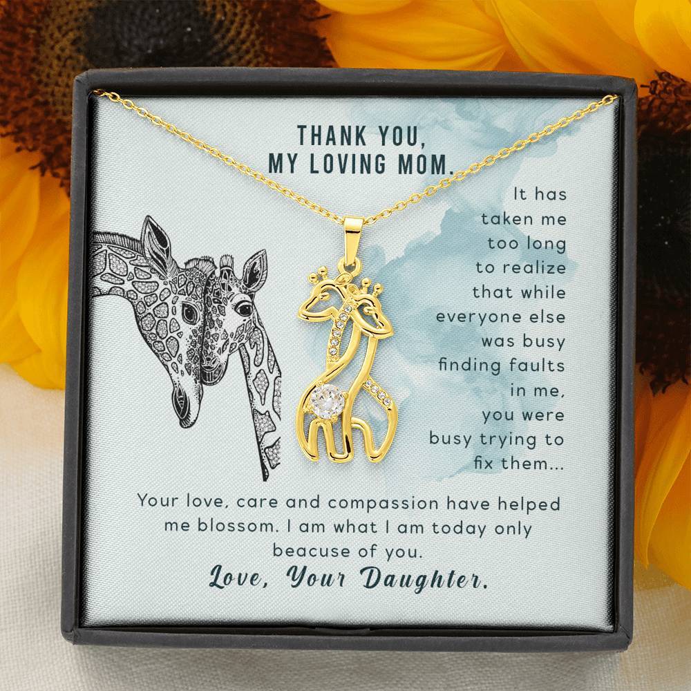 Christmas Gift For My Mom Graceful Love Giraffe Necklace-A Loves Gift