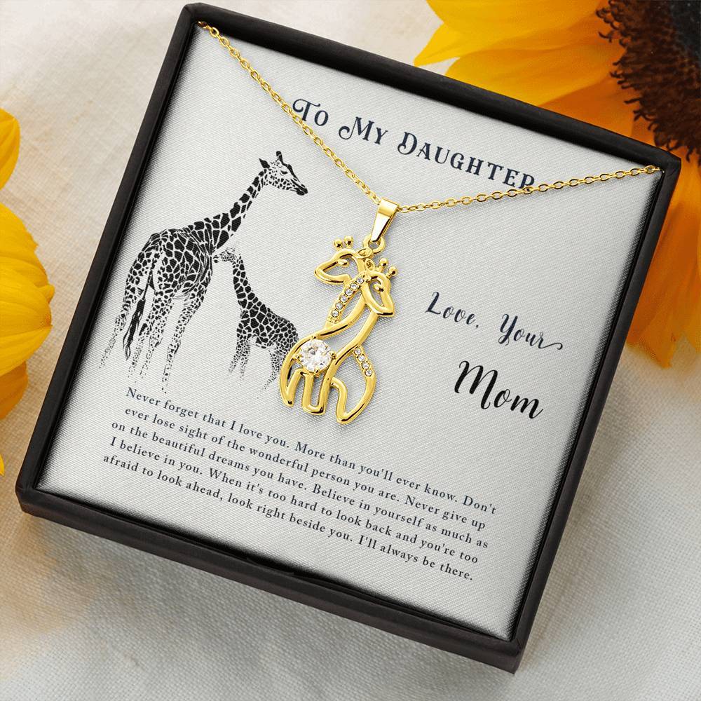 Christmas Gift For My Daughter Graceful Love Giraffe Necklace-A Loves Gift