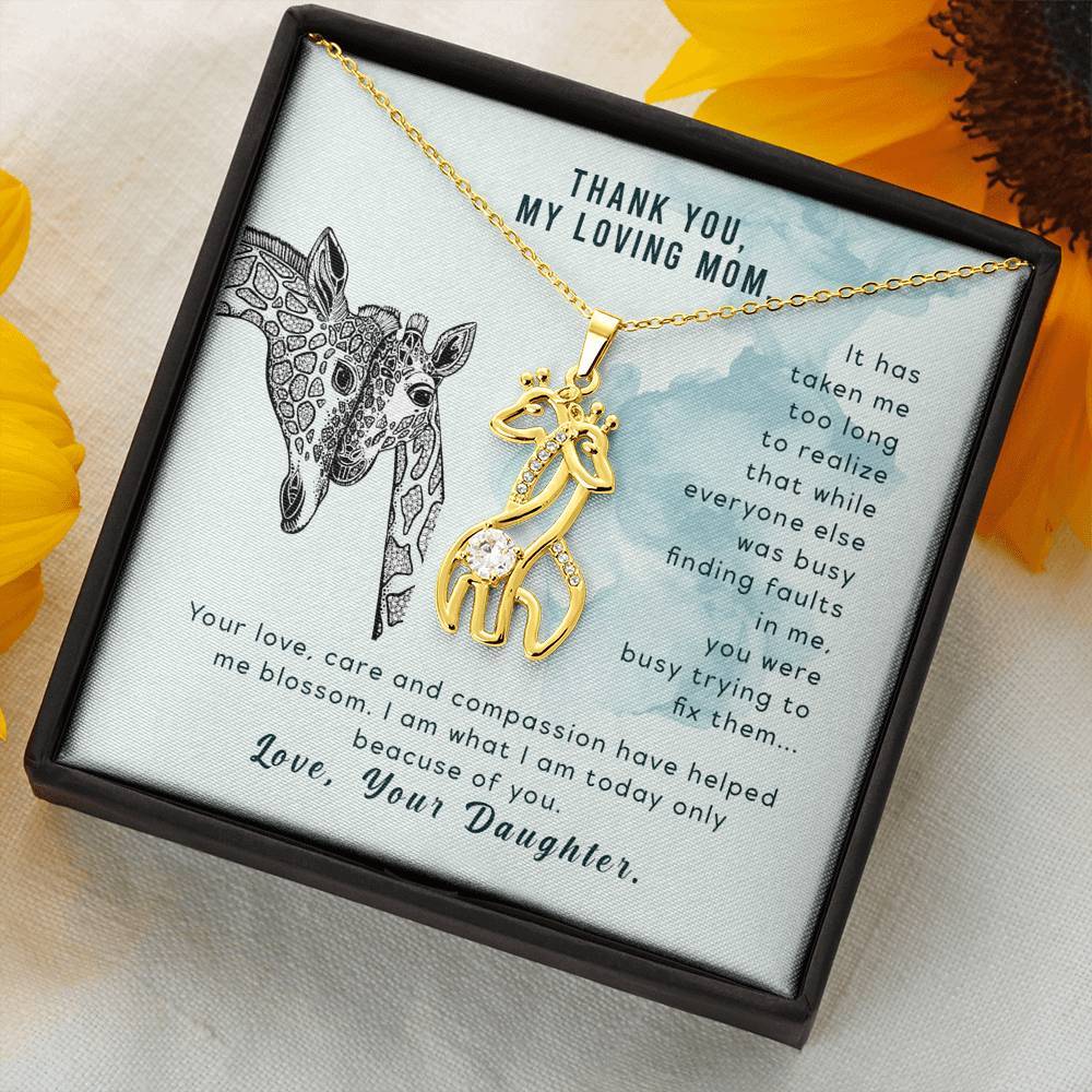 Christmas Gift For My Mom Graceful Love Giraffe Necklace-A Loves Gift