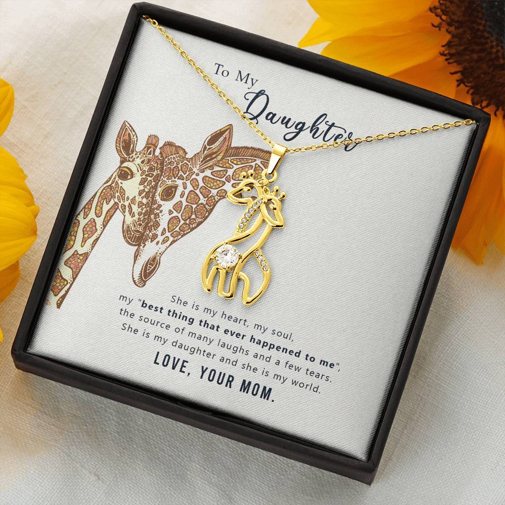Christmas Gift For My Daughter Graceful Love Giraffe Necklace-A Loves Gift