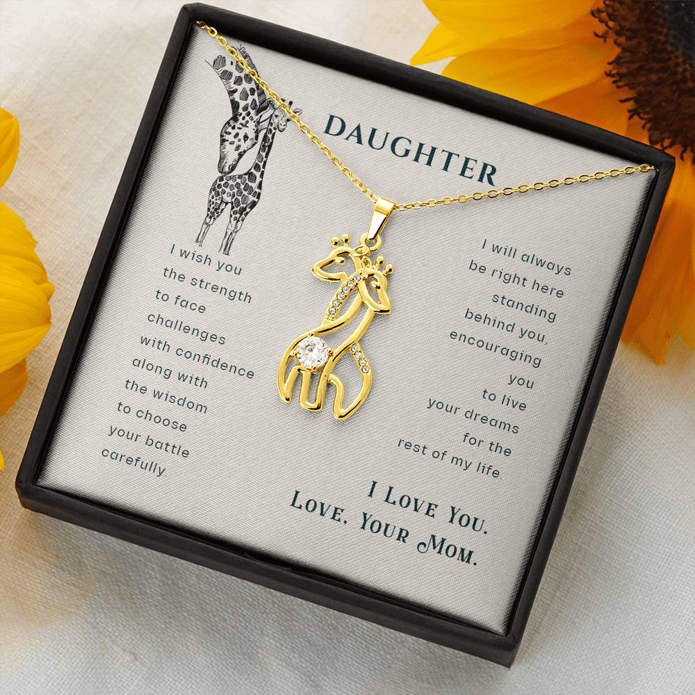 CHRISTMAS GIFT FOR MY DAUGHTER GRACEFUL LOVE GIRAFFE NECKLACE-A Loves Gift