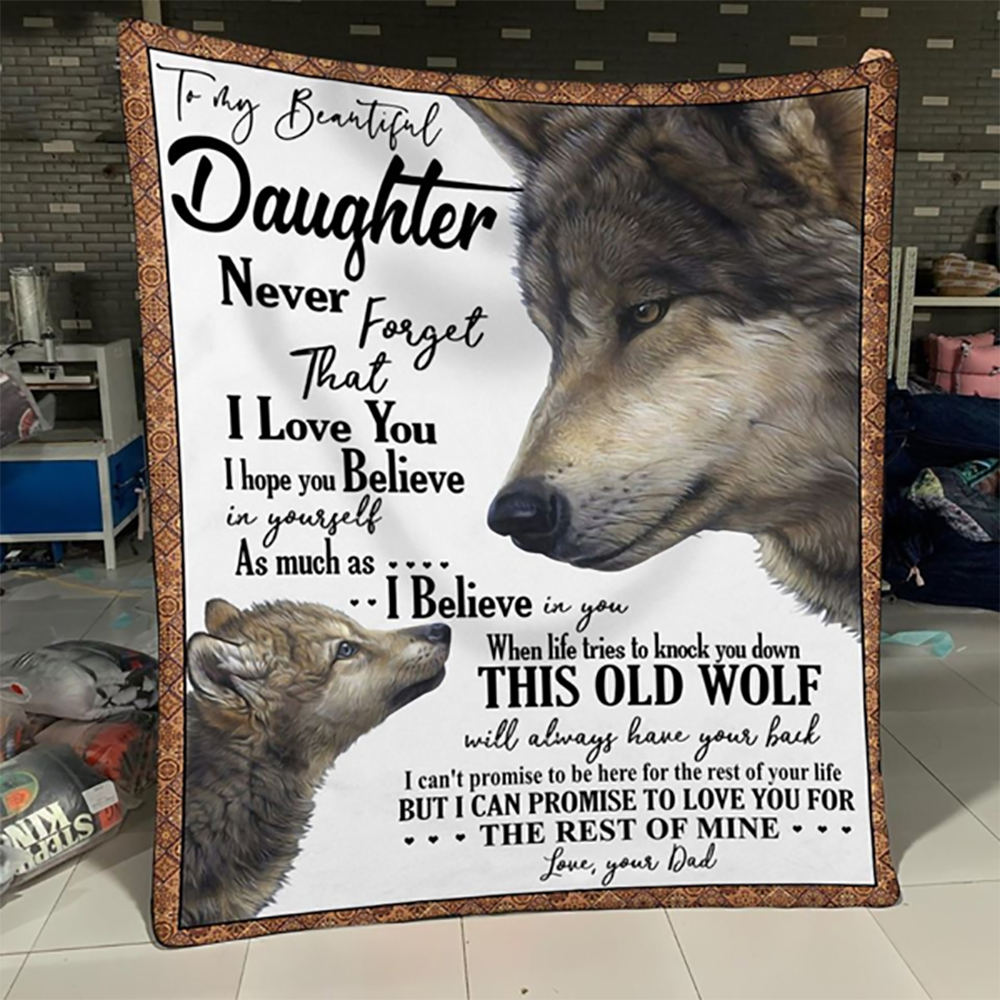 TO MY DAUGHTER Wolf- 3D QUILT-A Loves Gift