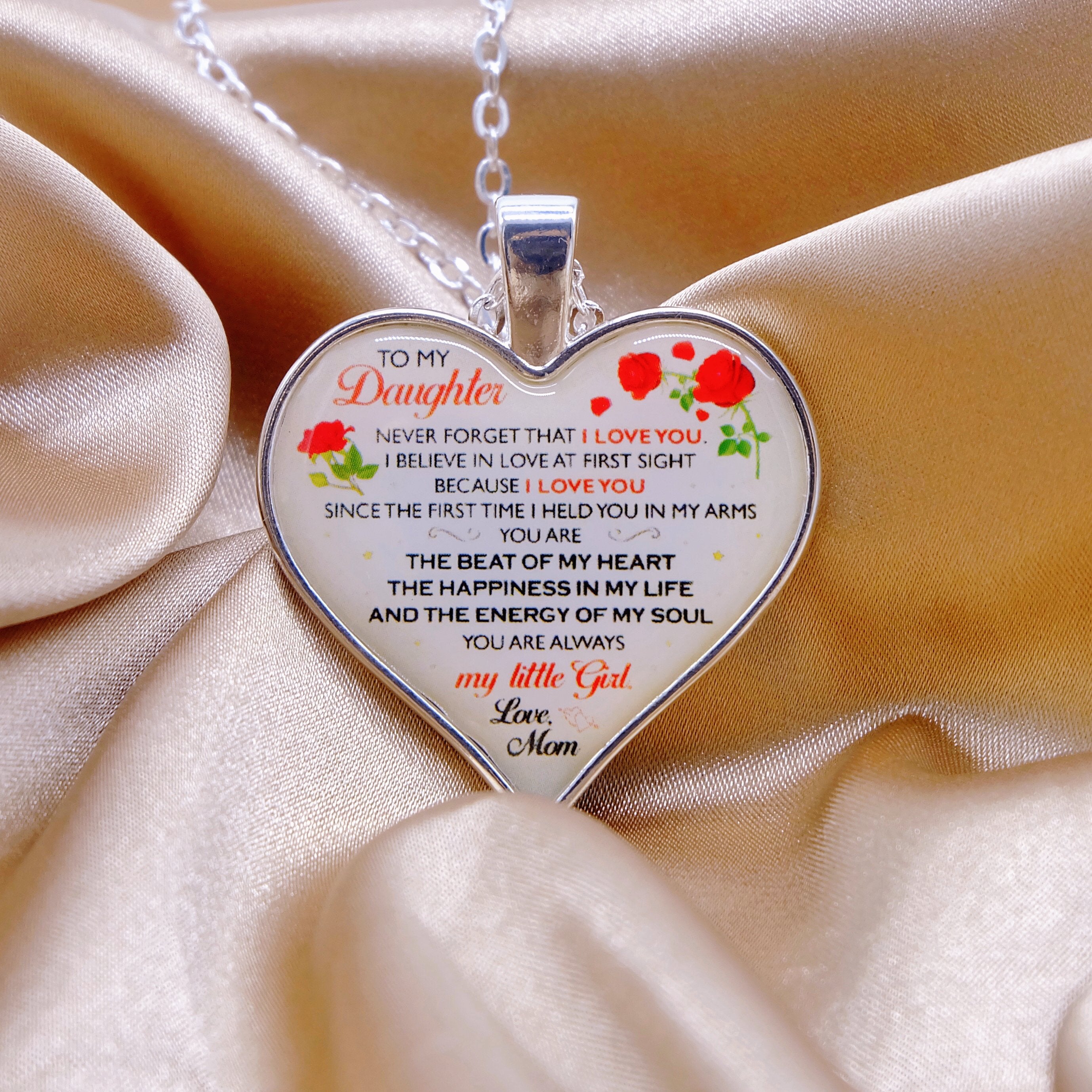 Heart Pendant Necklace To My Daughter-A Loves Gift
