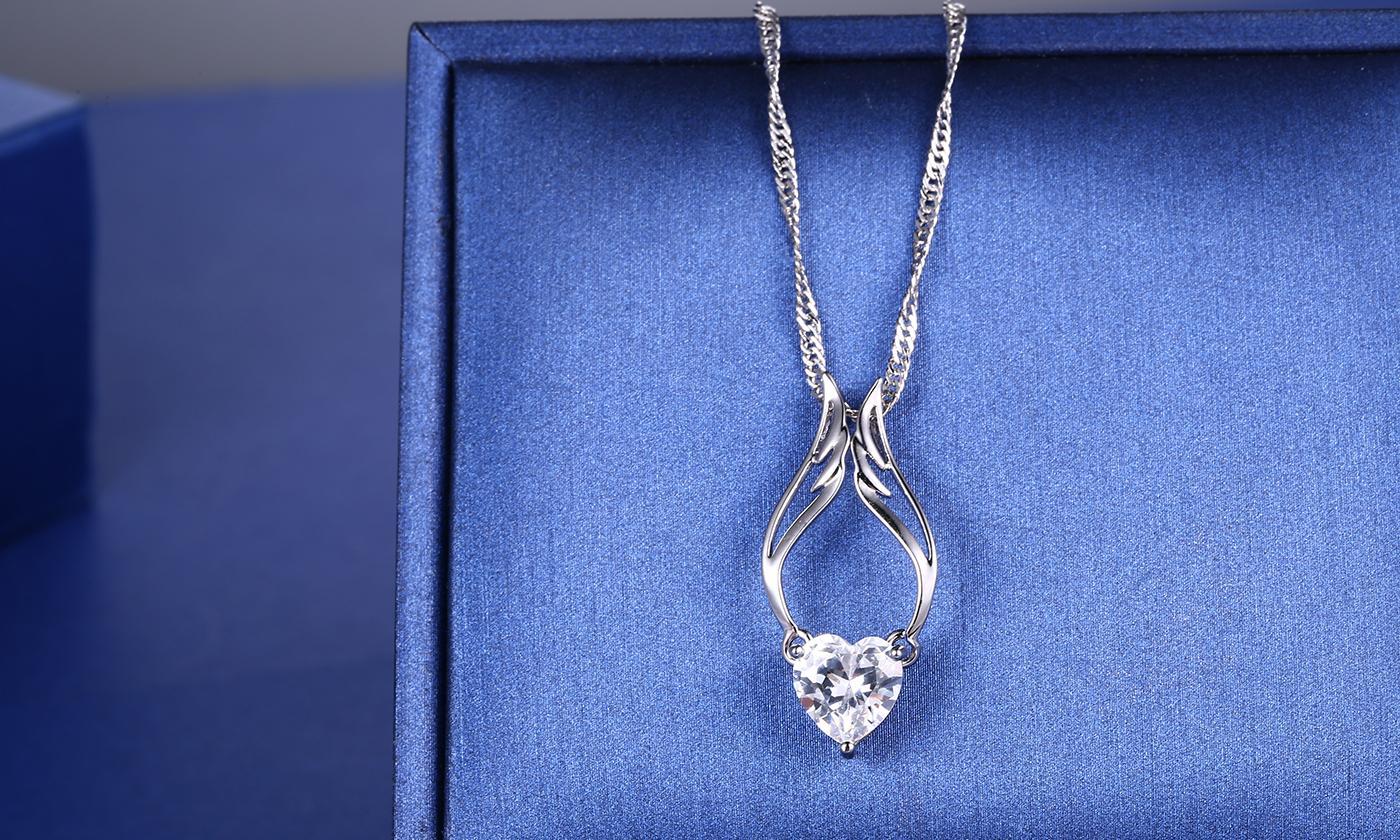 Guardian Angel Wing Necklace Made with Swarovski Crystal, , Riakoob Jewelry, Riakoob Jewelry  jewelryjewelry deals, swarovski crystal jewelry, groupon jewelry,, jewelry for mom,
