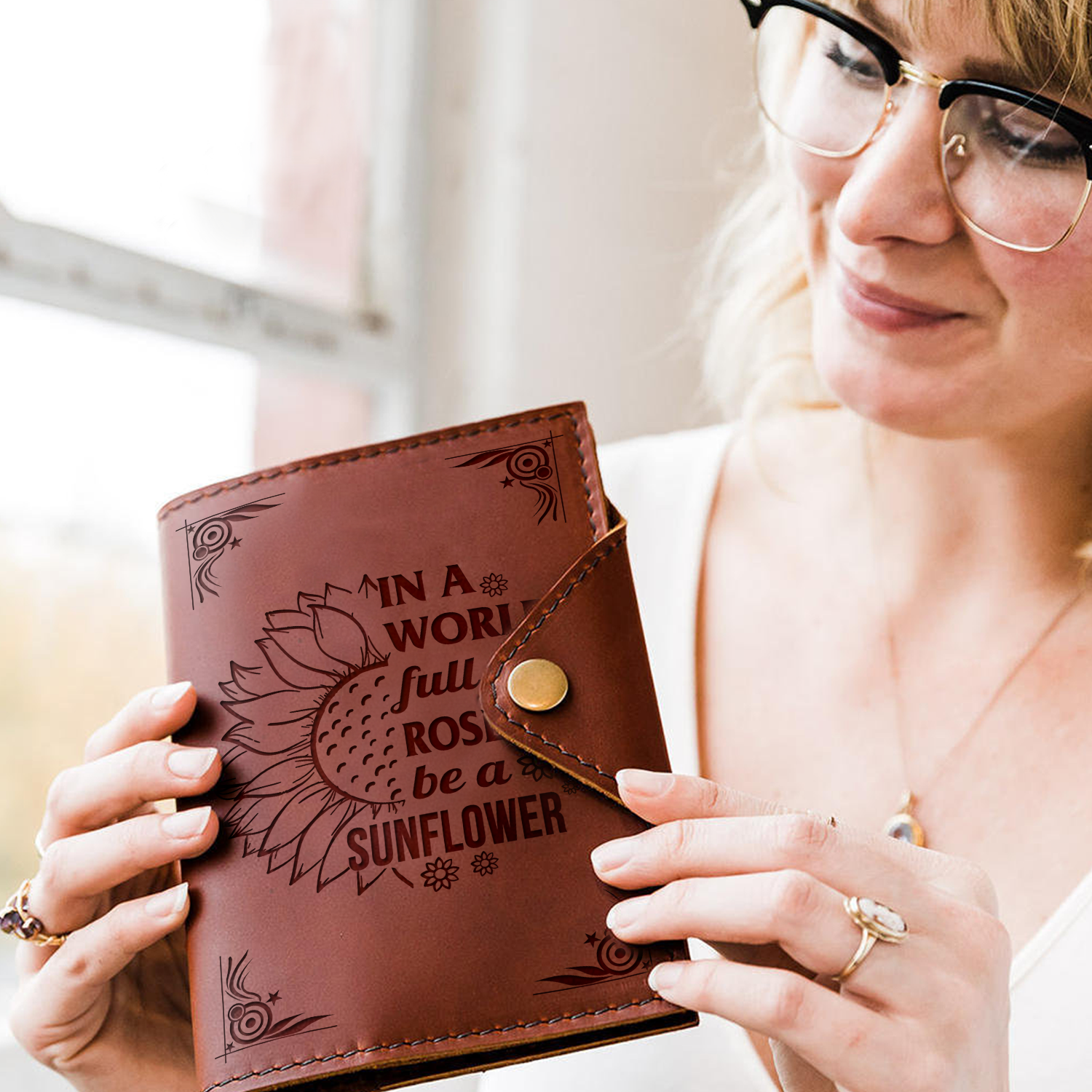 BE A SUNFLOWER - JOURNAL COVER-A Loves Gift