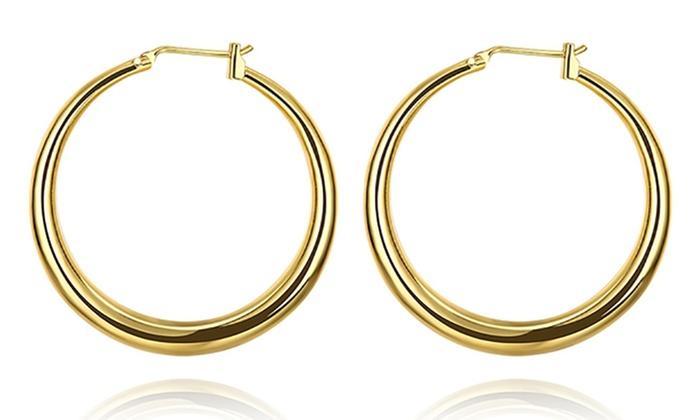 Italian-Made Gold Plated French Lock Hoop Earrings (3-Pack) - Riakoob Jewelry www.goldennycjewelry.com fashion jewelry for women