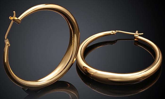 Italian-Made Gold Plated French Lock Hoop Earrings (3-Pack) - Riakoob Jewelry www.goldennycjewelry.com fashion jewelry for women