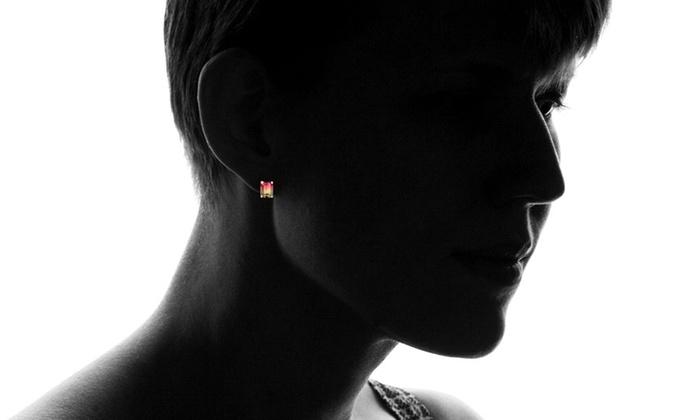 Emerald Cut Watermelon Crystal Stud Earrings, , Riakoob Jewelry, Riakoob Jewelry  jewelryjewelry deals, swarovski crystal jewelry, groupon jewelry,, jewelry for mom,