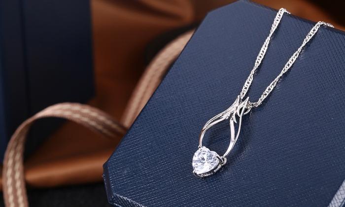 Guardian Angel Wing Necklace Made with Swarovski Crystal, , Riakoob Jewelry, Riakoob Jewelry  jewelryjewelry deals, swarovski crystal jewelry, groupon jewelry,, jewelry for mom,