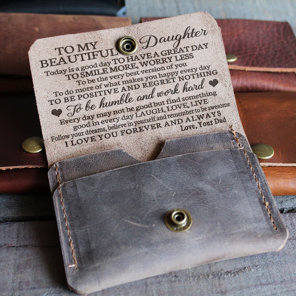 DAUGHTER DAD - GREAT - LEATHER WALLET-A Loves Gift