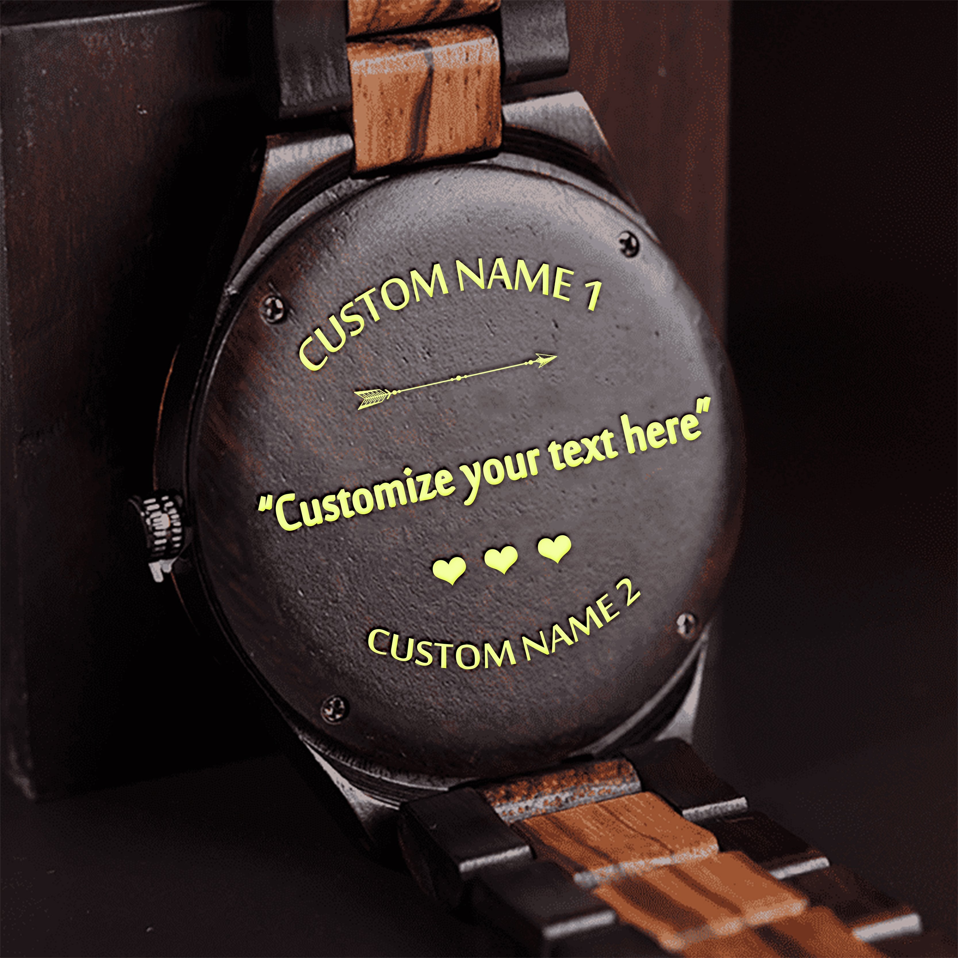 ENGRAVED WOODEN WATCH - GREAT GIFT FOR MAN/HUSBAND-A Loves Gift