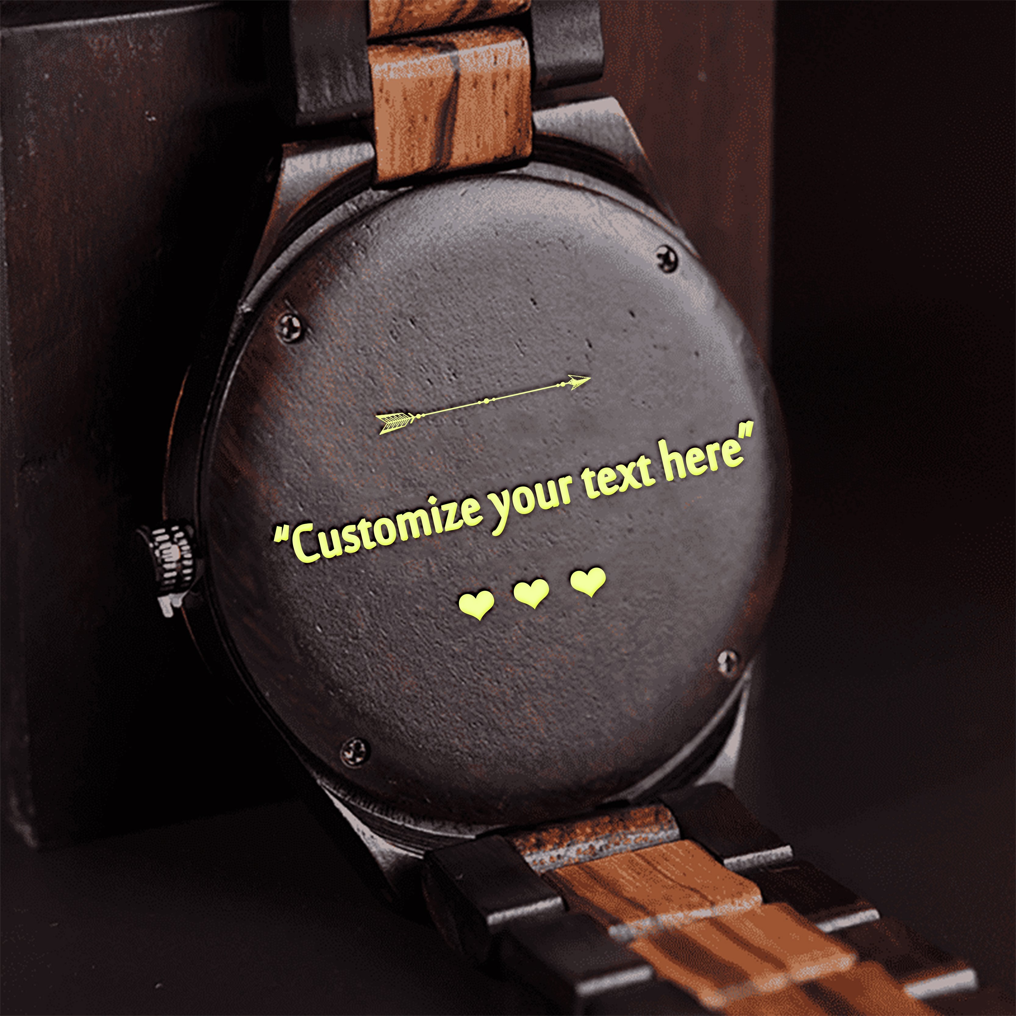 ENGRAVED WOODEN WATCH - GREAT GIFT FOR MAN/HUSBAND-A Loves Gift