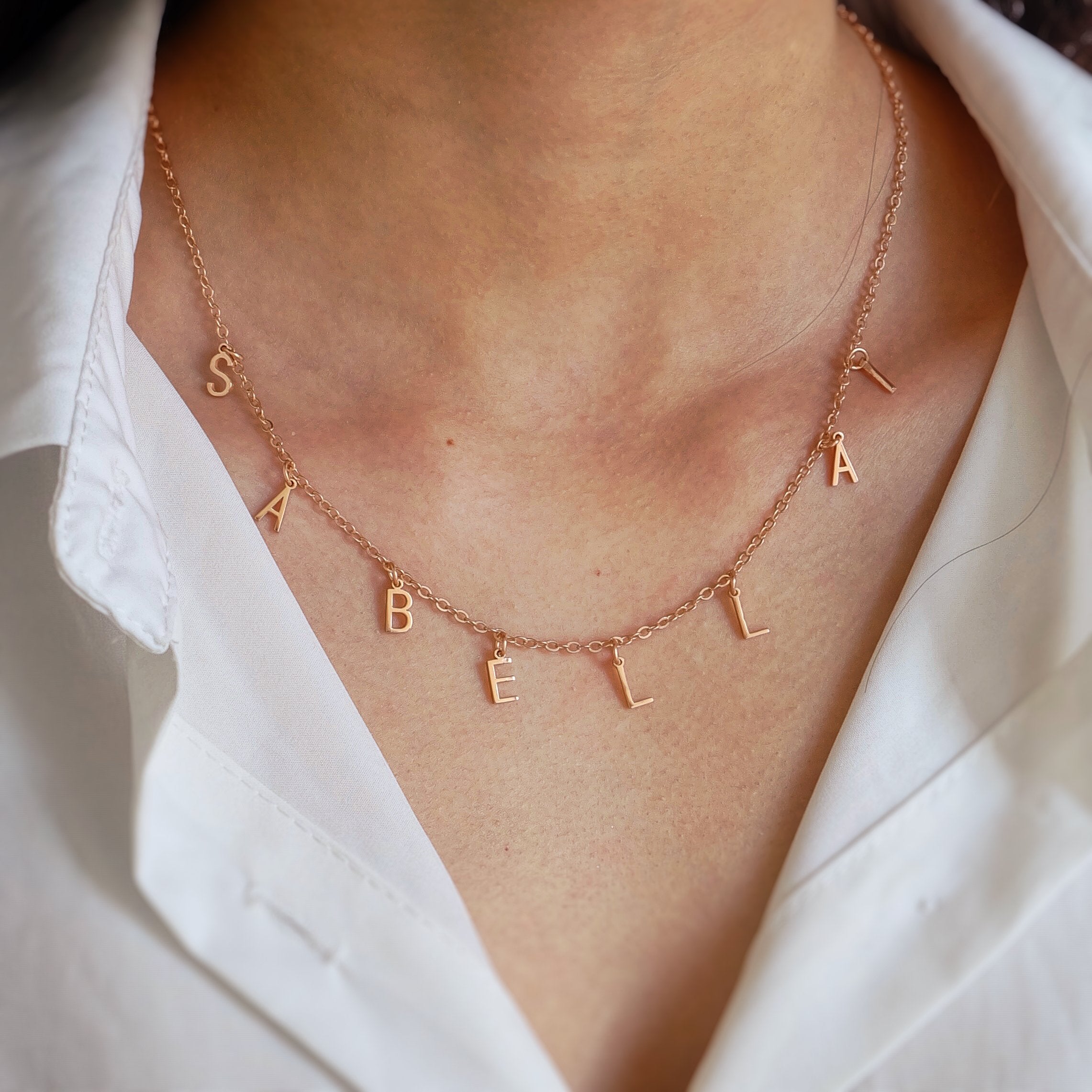 Personalized Initial Name Choker-A Loves Gift