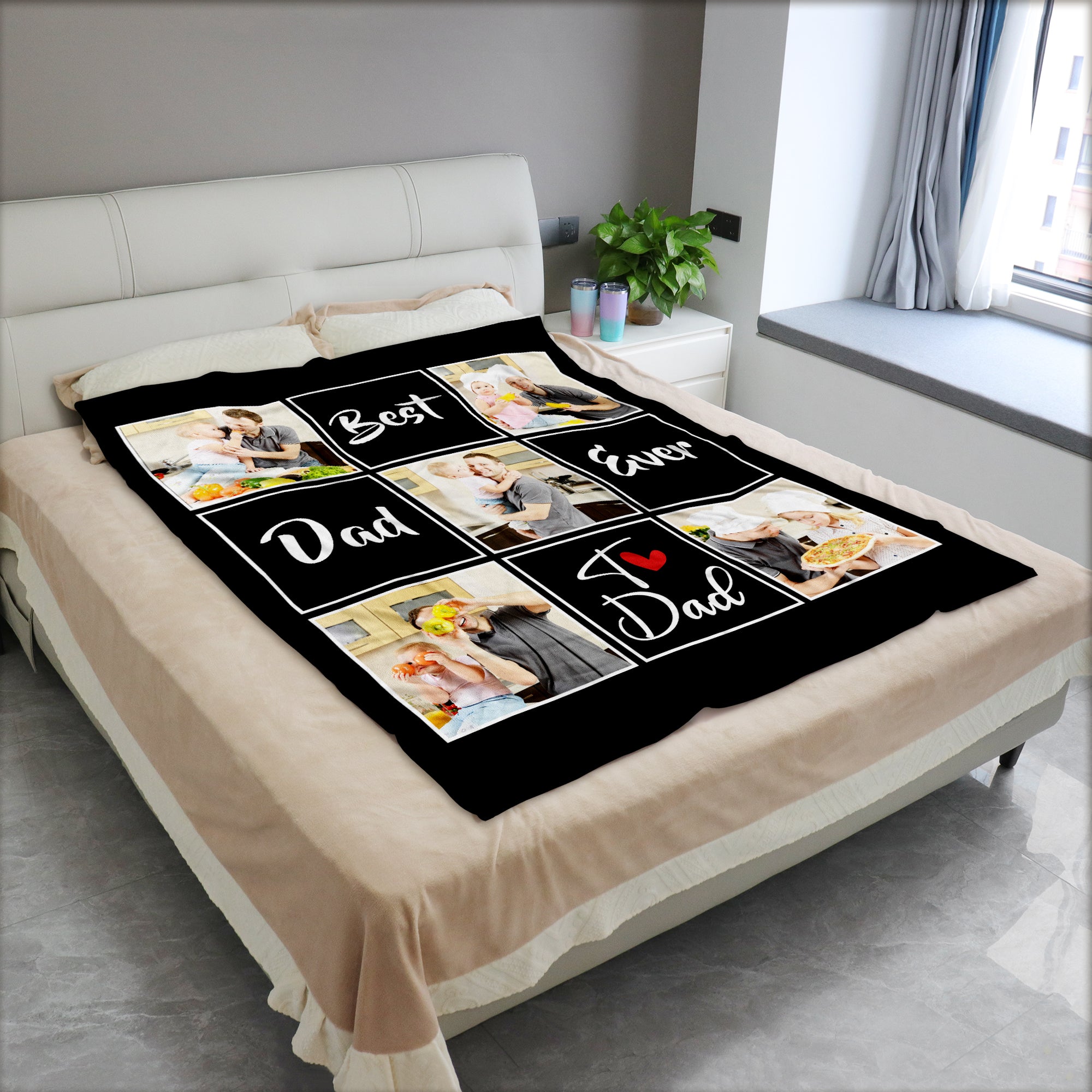 Custom Blanket with Photo to Dad-A Loves Gift