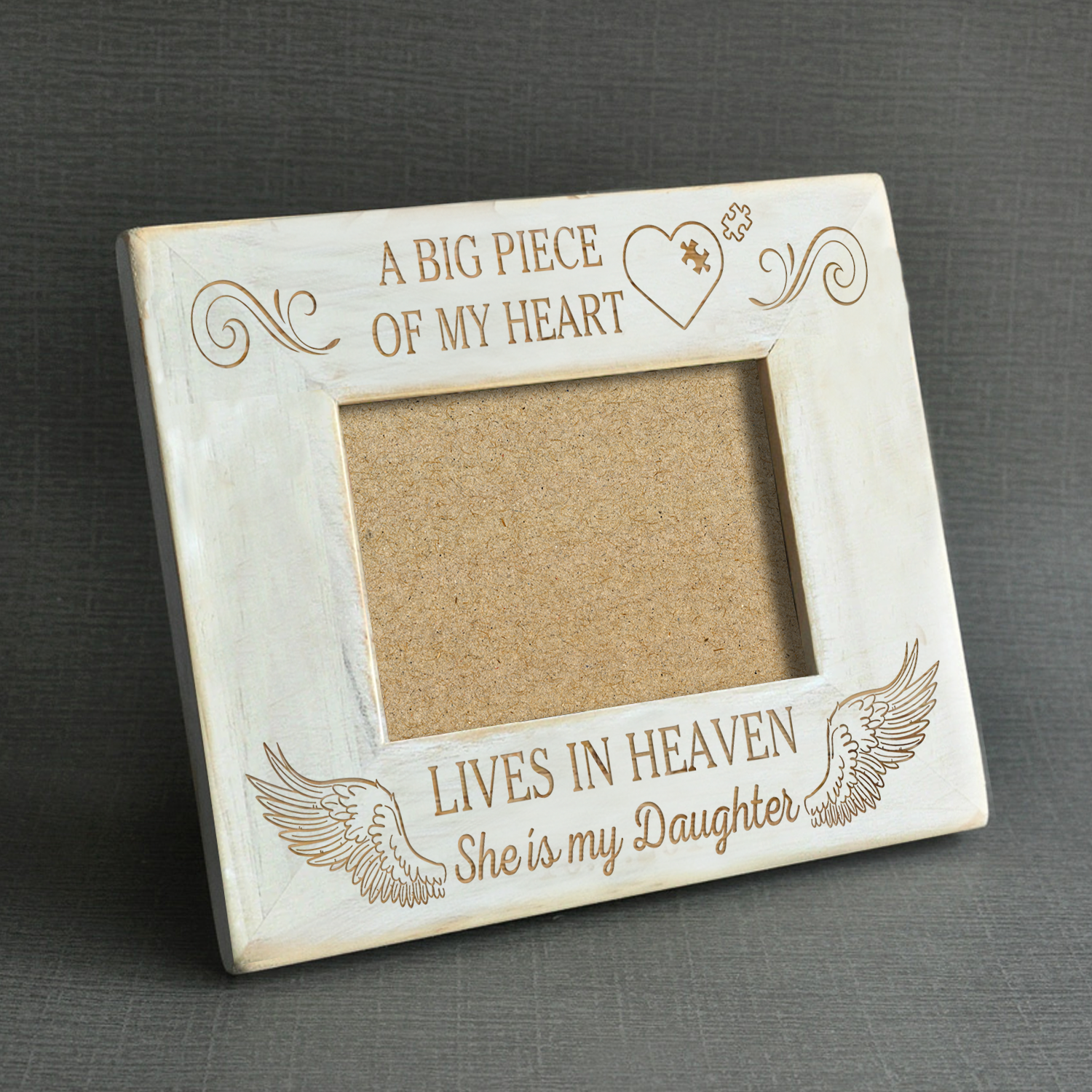 A BIG PIECE OF MY HEART - DAUGHTER - WOOD FRAME 