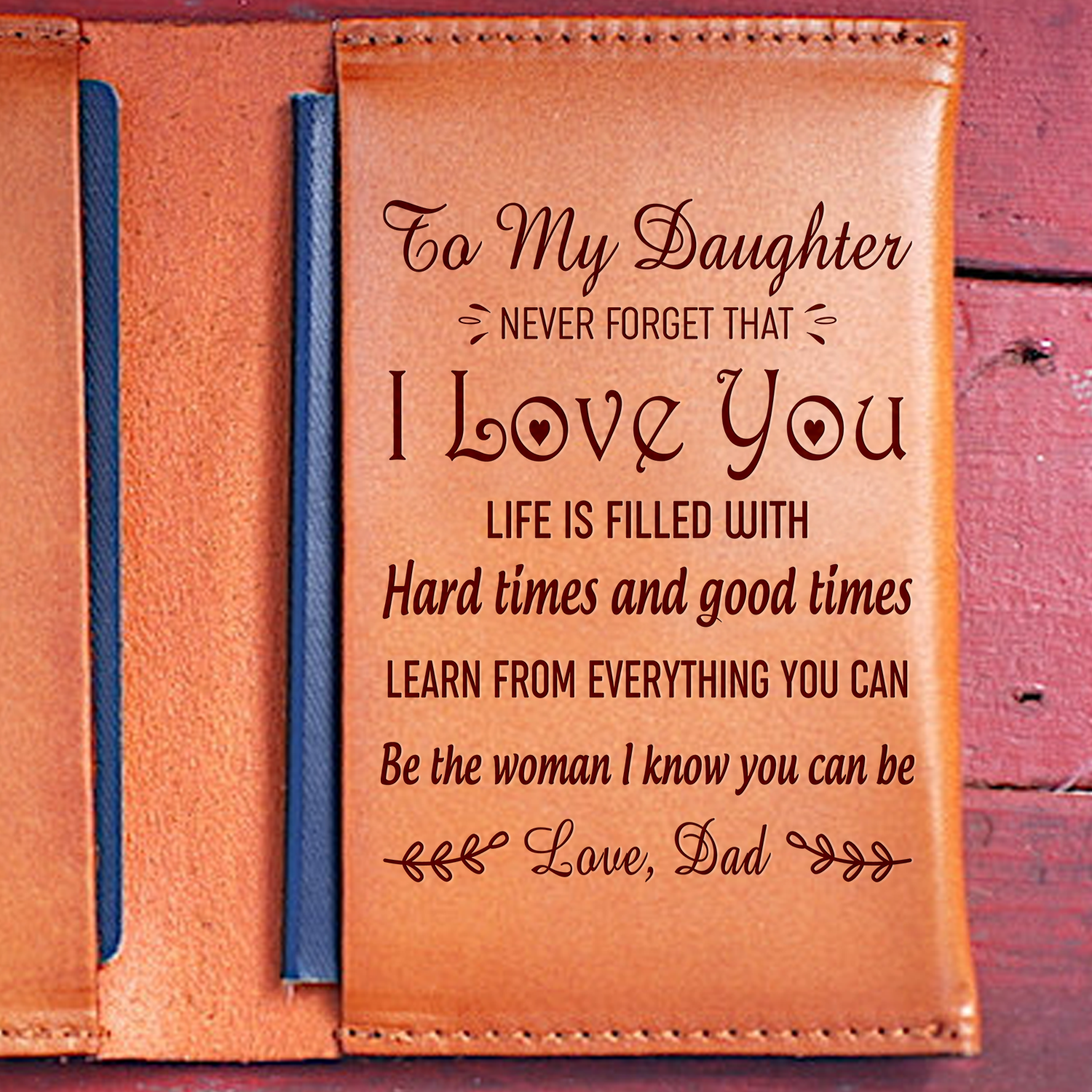DAUGHTER DAD - BE THE WOMAN - LEATHER PASSPORT CASE 