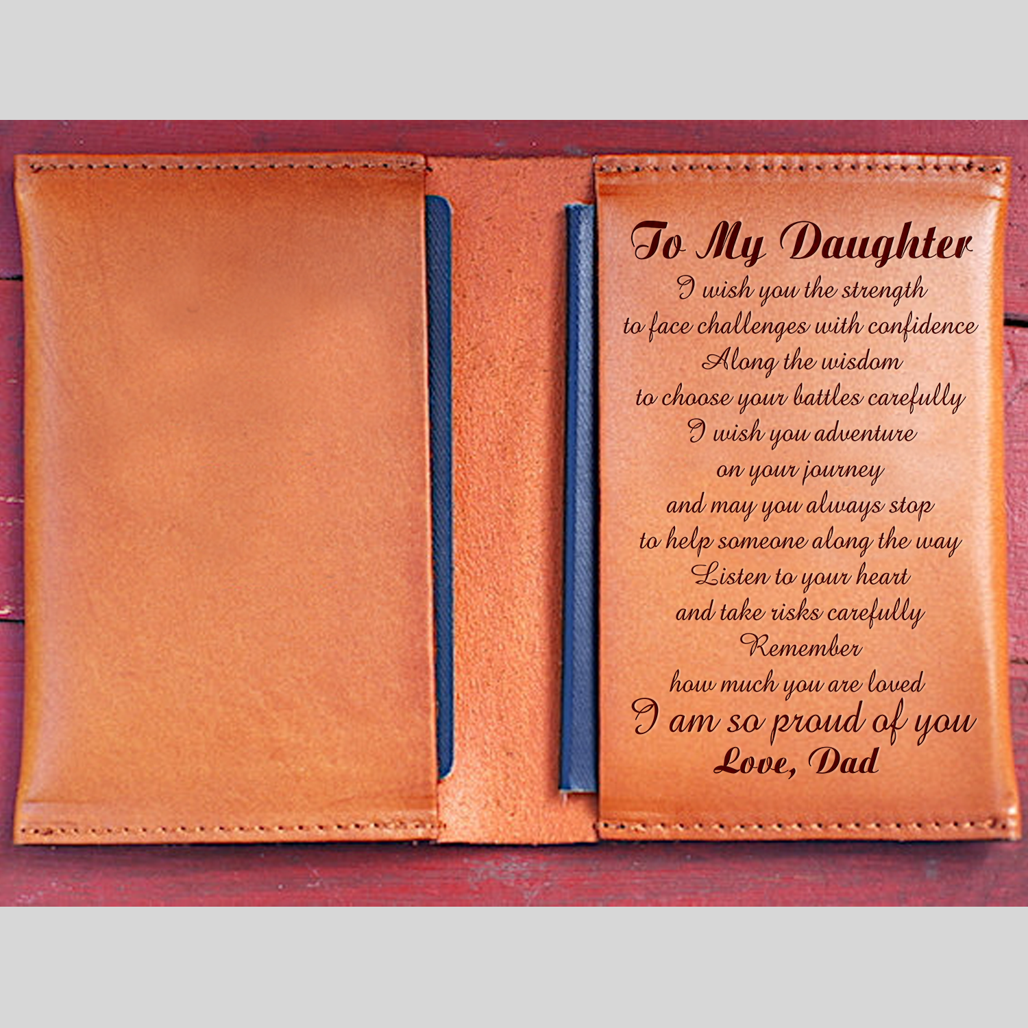 DAUGHTER DAD - I WISH YOU - LEATHER PASSPORT CASE