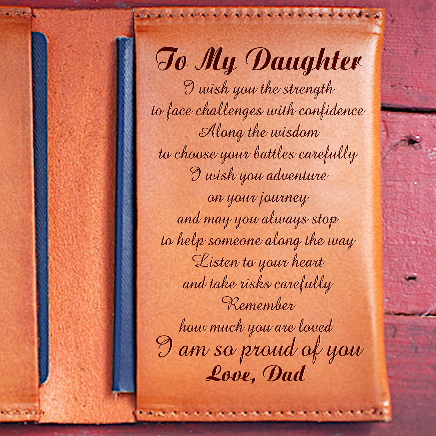 DAUGHTER DAD - I WISH YOU - LEATHER PASSPORT CASE 