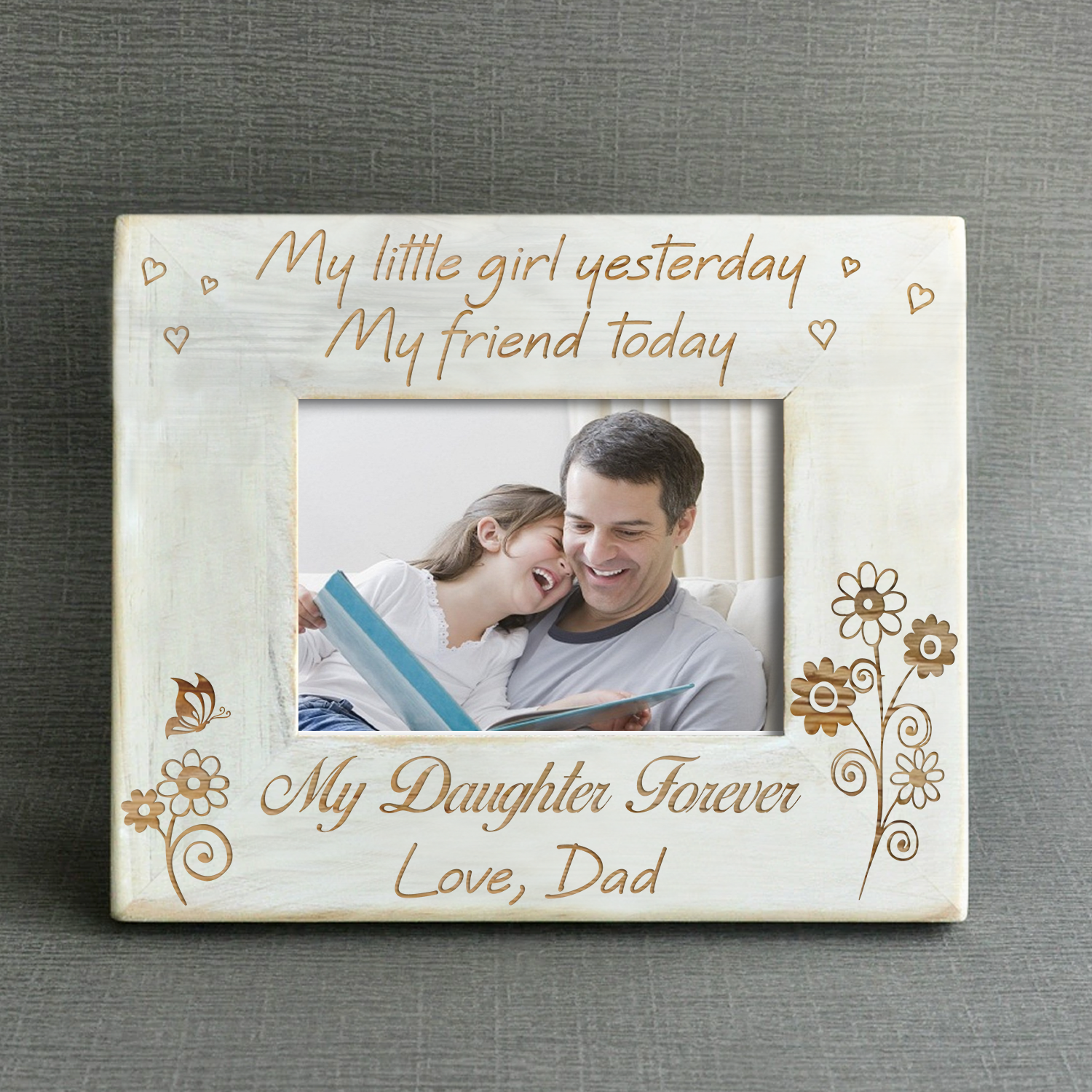 DAUGHTER DAD - GIRL FRIEND DAUGHTER - WOOD FRAME
