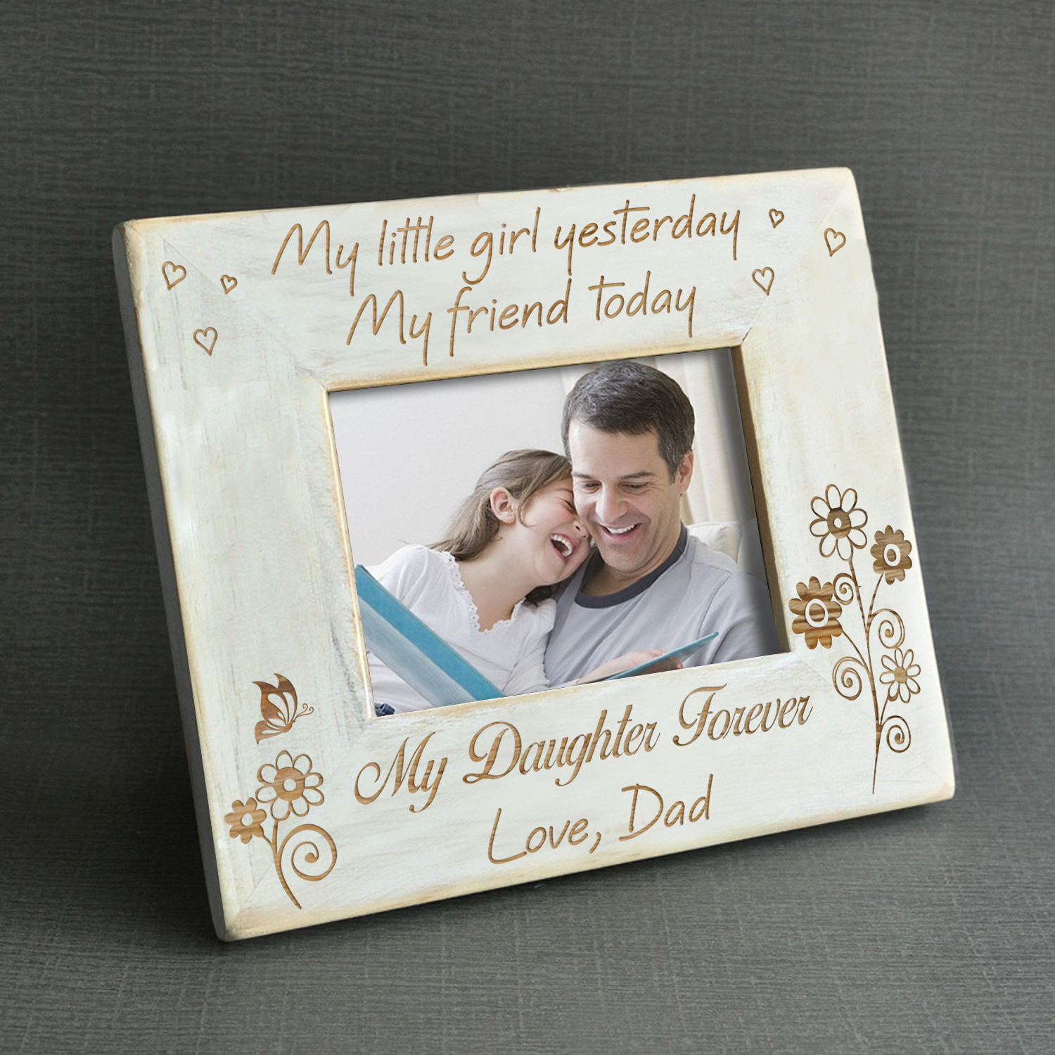 DAUGHTER DAD - GIRL FRIEND DAUGHTER - WOOD FRAME 