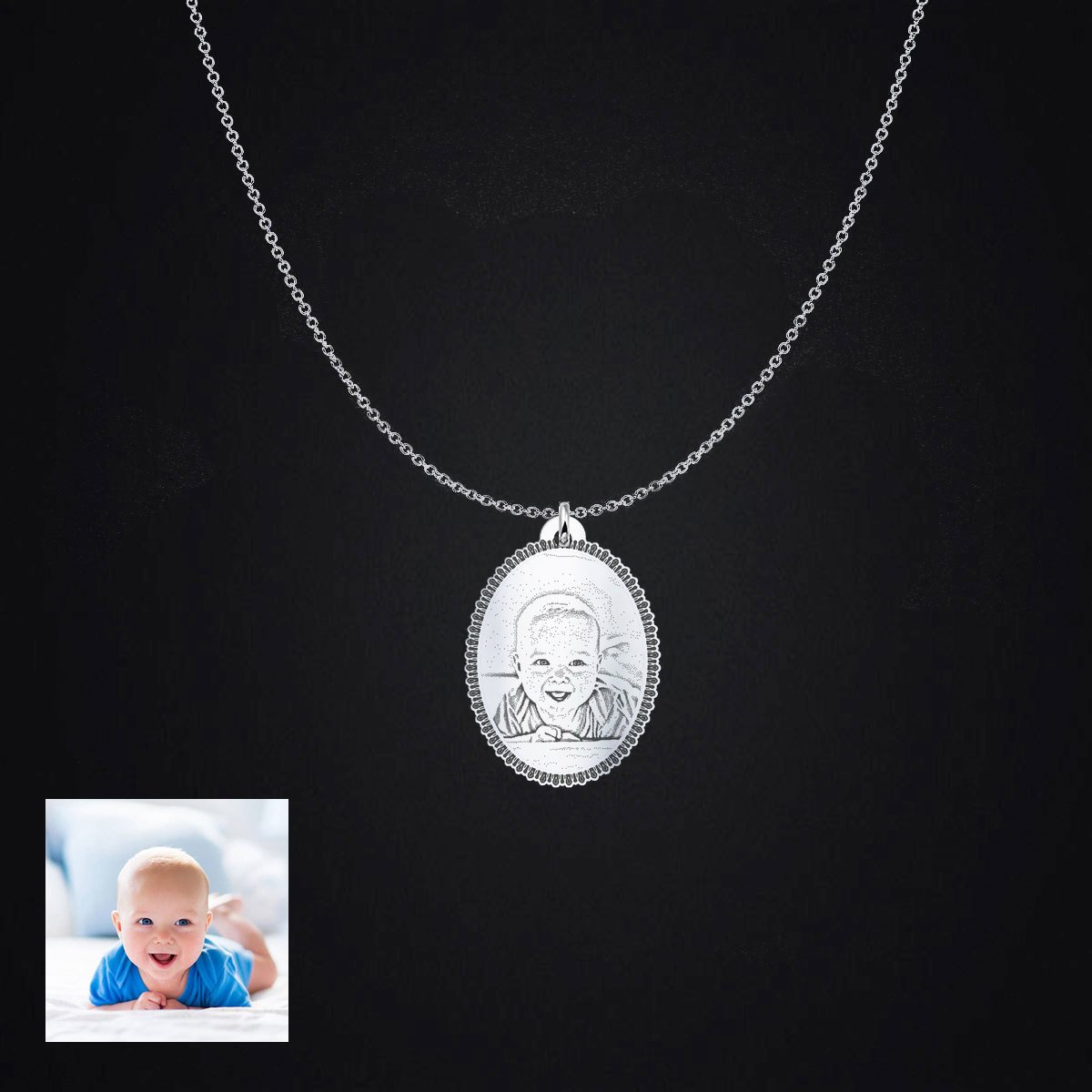 Photo Pendant Silver Plated No