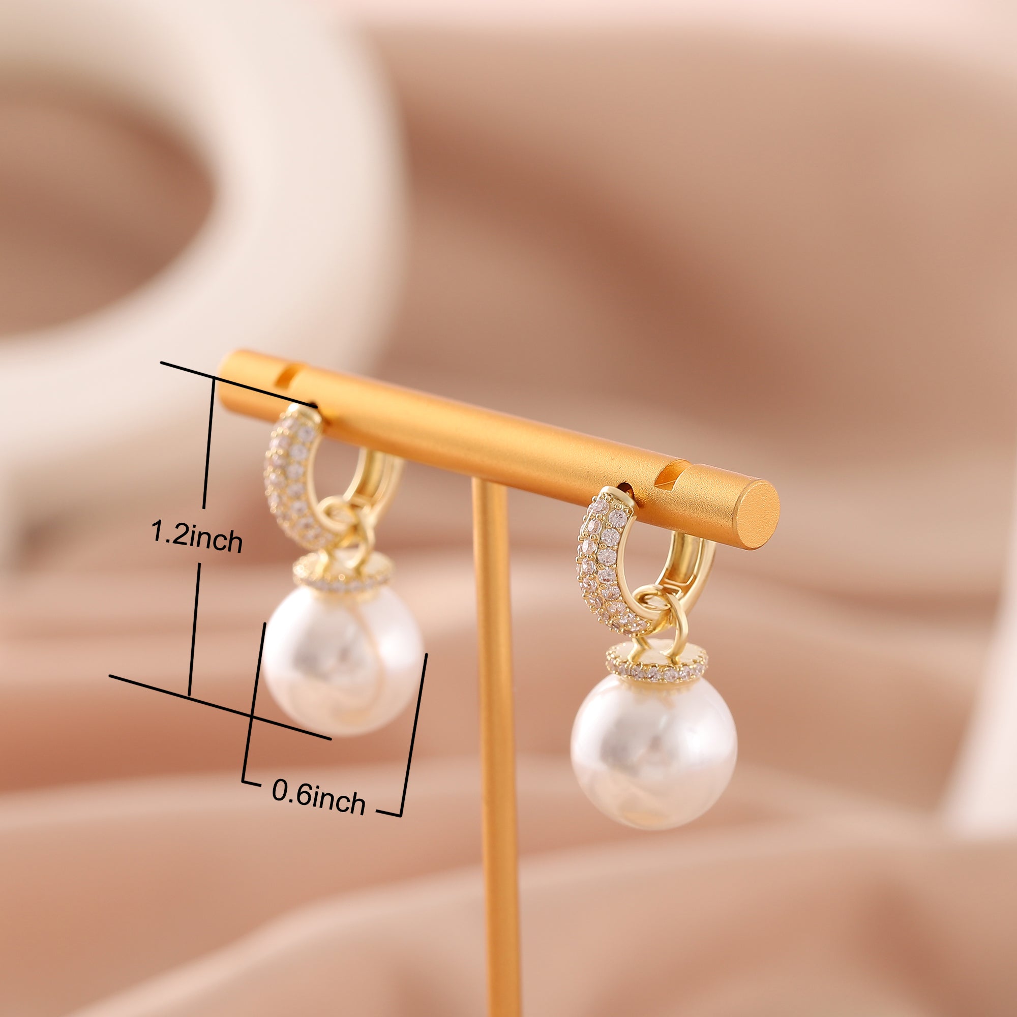 Cubic Zirconia Pearl Earrings for Women Gifts-A Loves Gift