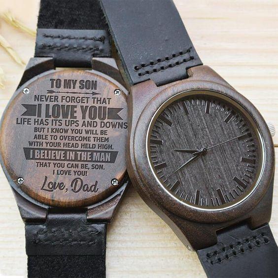 Engraved Wooden Watch - Great Gift For Your Son-A Loves Gift
