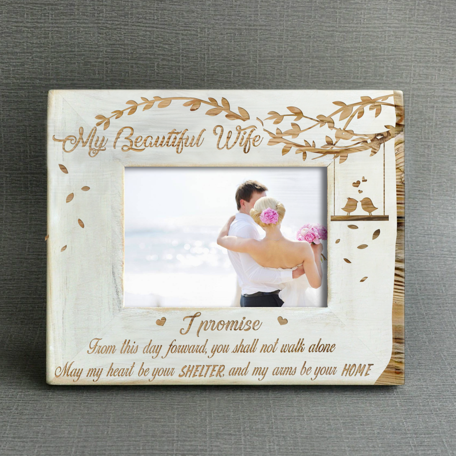 WIFE HUSBAND - I PROMISE - WOOD FRAME