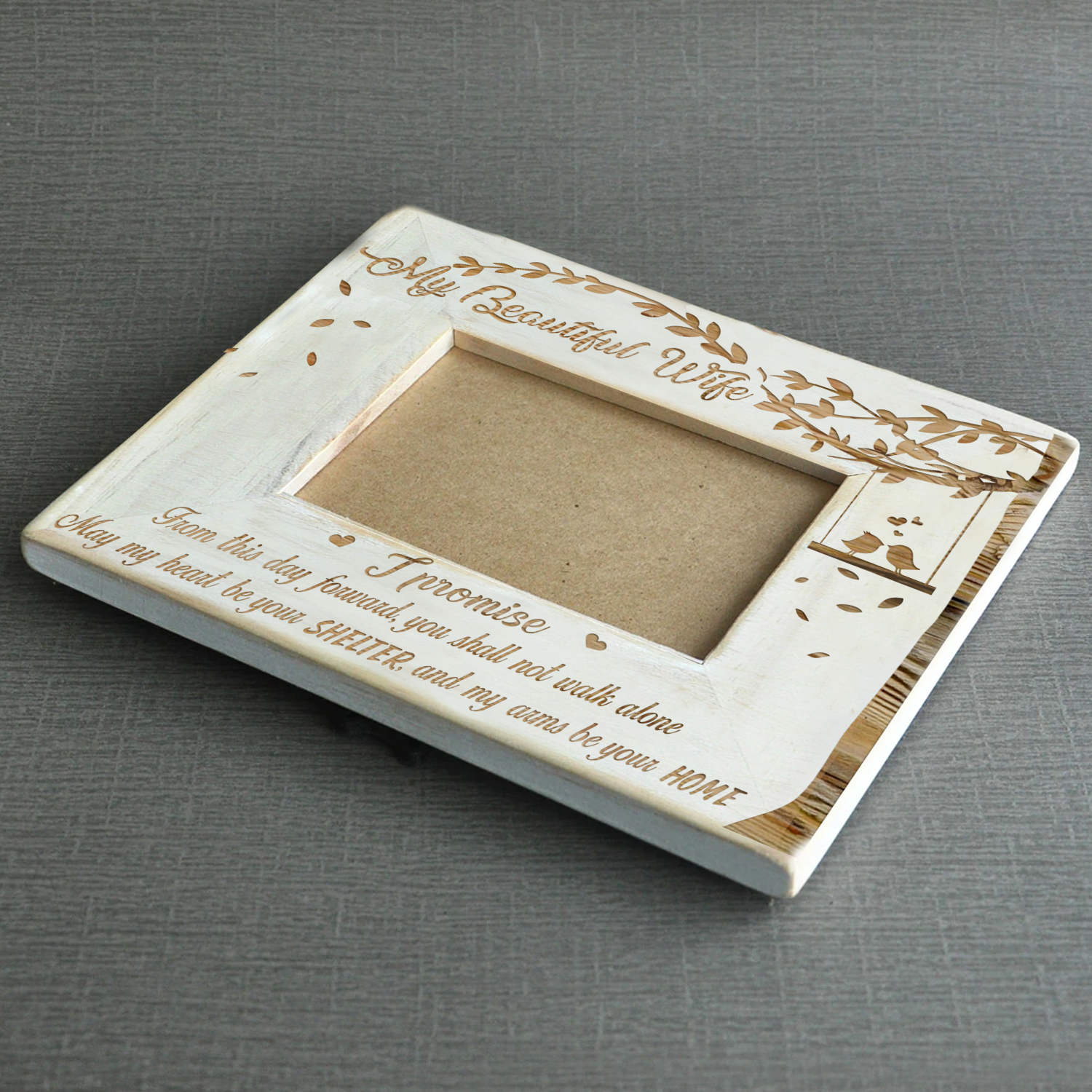 WIFE HUSBAND - I PROMISE - WOOD FRAME
