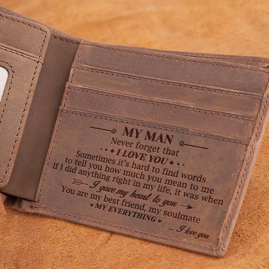LEATHER WALLET - TO MY MAN-A Loves Gift
