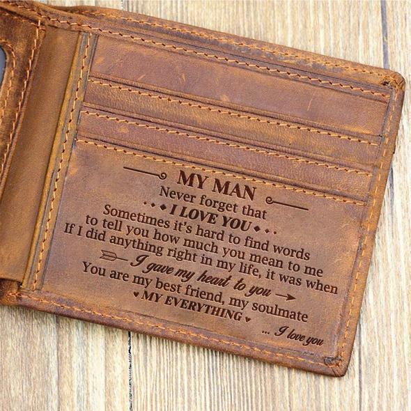 LEATHER WALLET - TO MY MAN-A Loves Gift