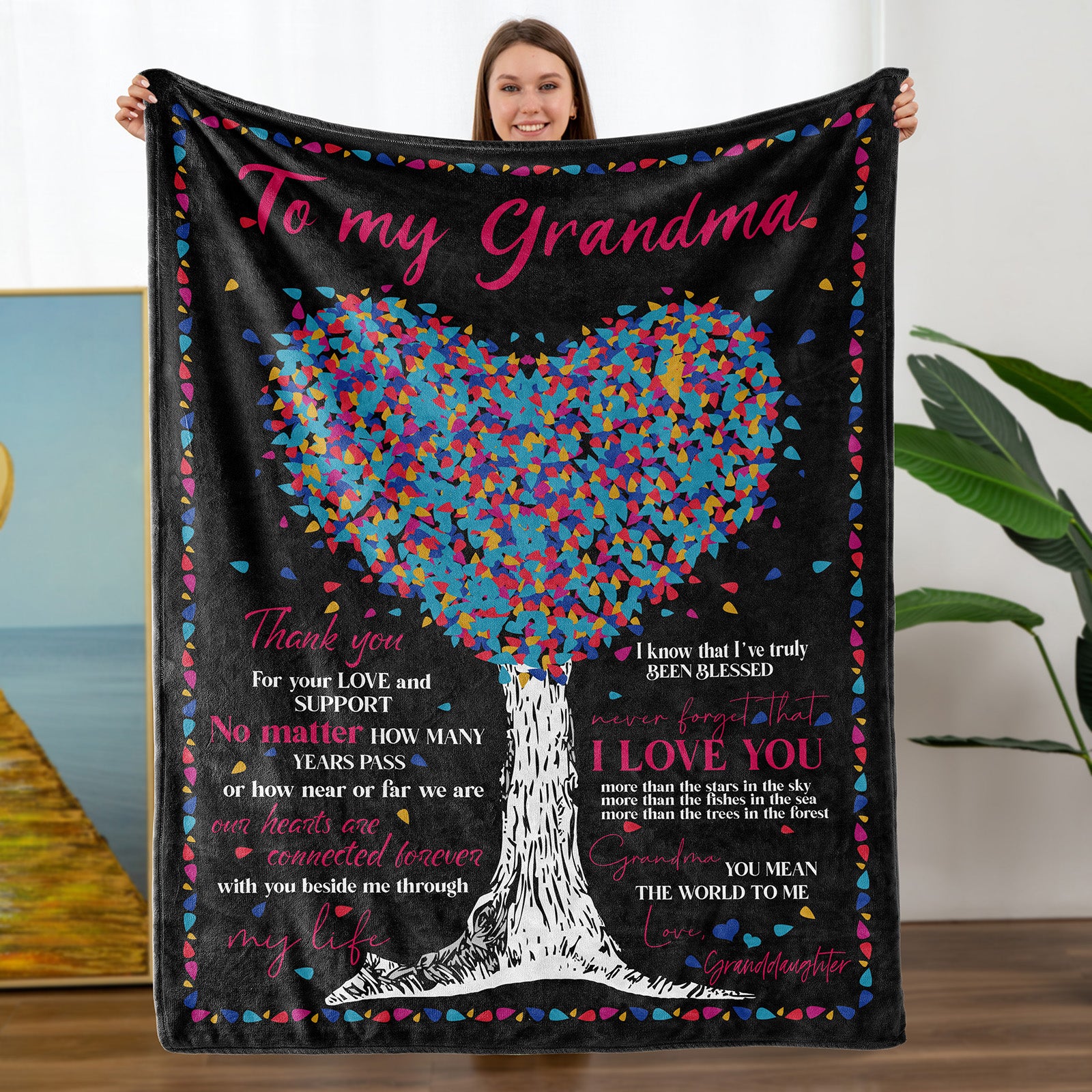 Grandma Birthday Gift, Grandma Blanket Gifts from Granddaughter-A Loves Gift