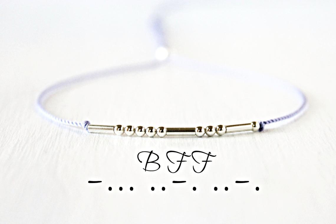 Customized Morse Code Bracelet In Silver-A Loves Gift