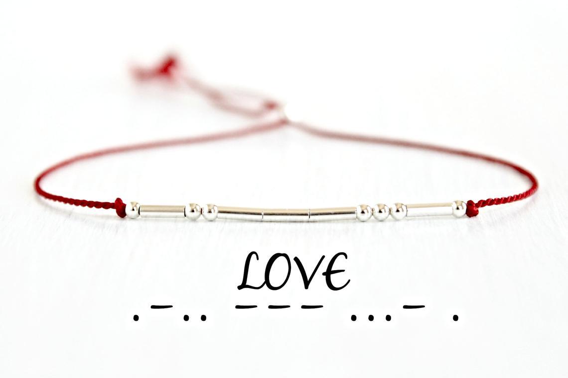 Customized Morse Code Bracelet In Silver-A Loves Gift
