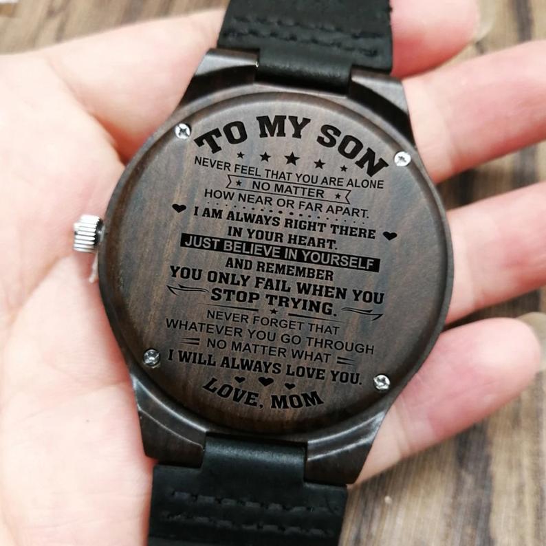 Engraved Wooden Watch - Great Gift For Your Son-A Loves Gift