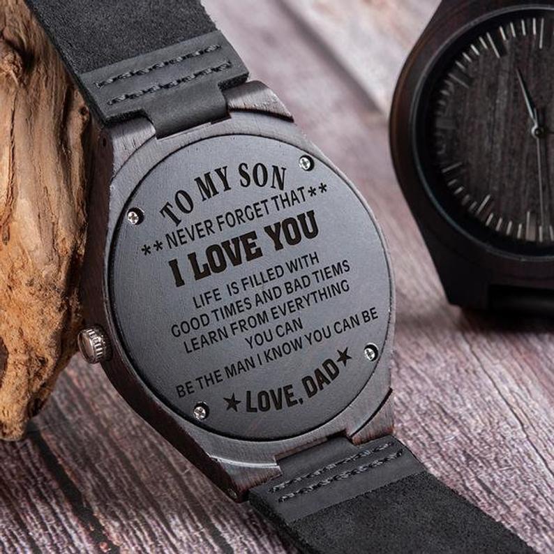 Engraved Wooden Watch - Great Gift For Your Son-A Loves Gift
