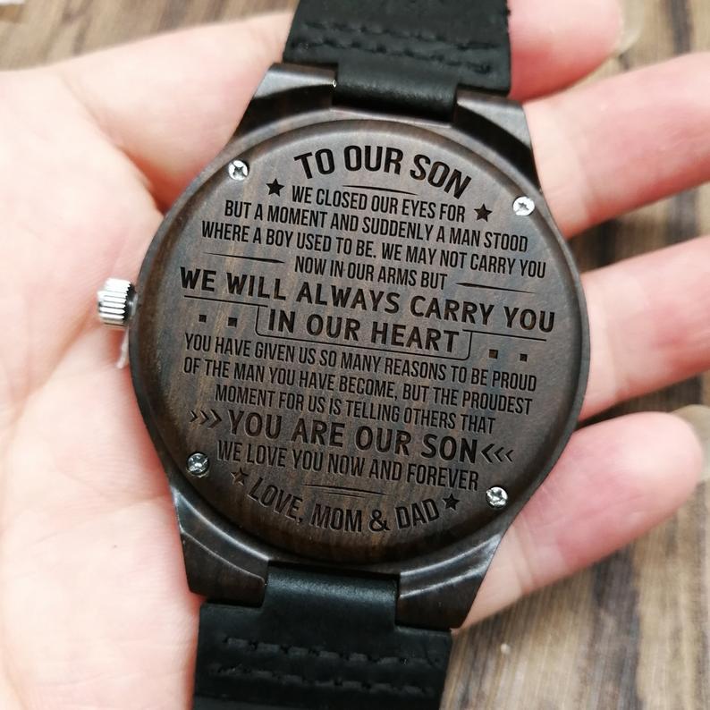 Engraved Wooden Watch - Great Gift For Your Son-A Loves Gift