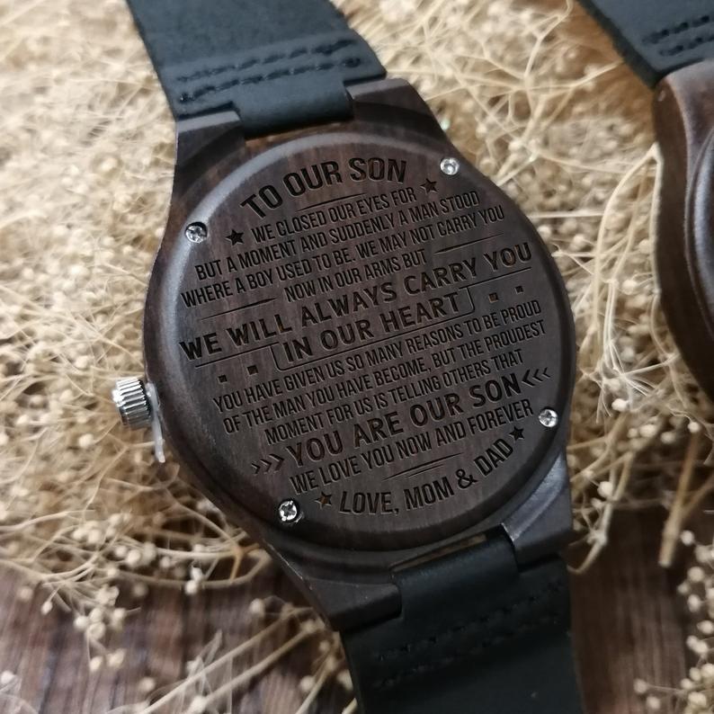Engraved Wooden Watch - Great Gift For Your Son-A Loves Gift