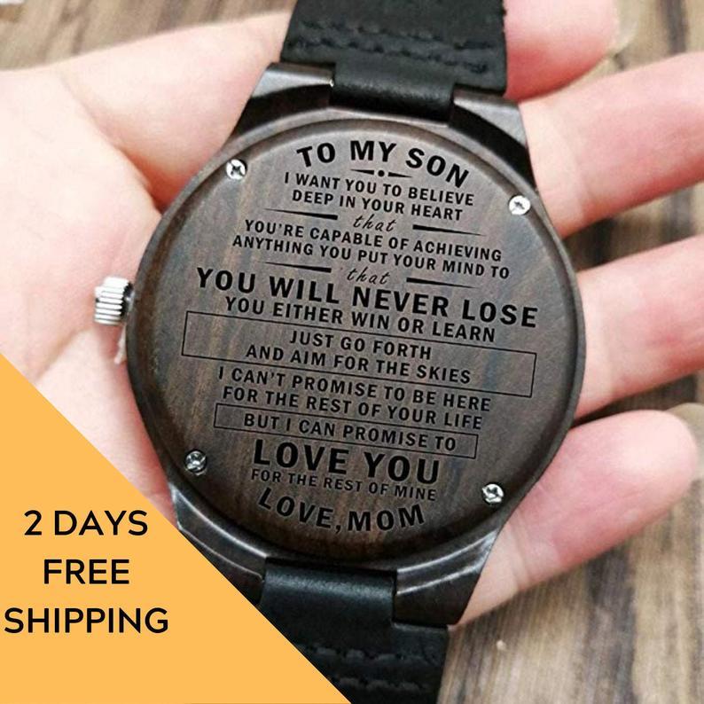 Engraved Wooden Watch - Great Gift For Your Son-A Loves Gift