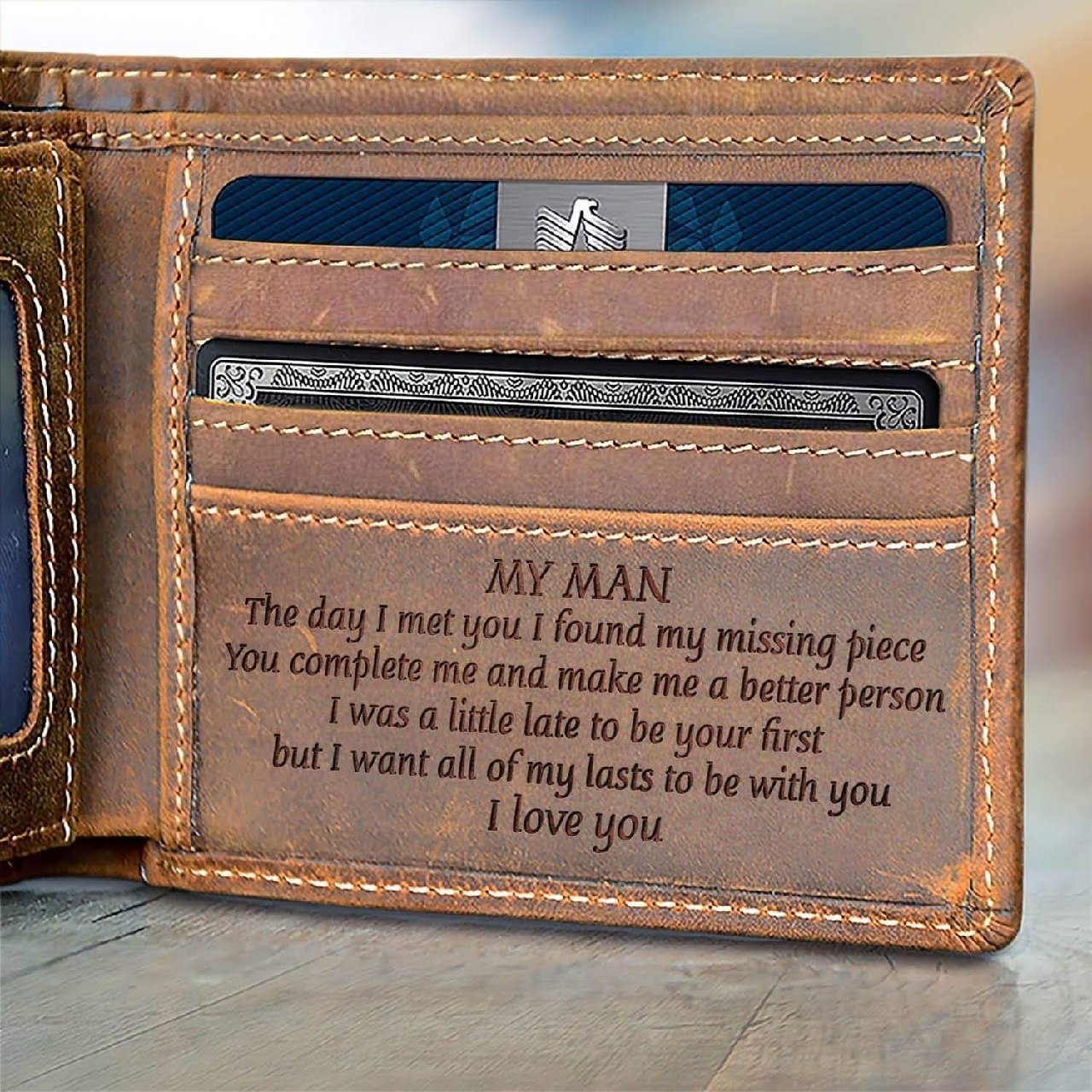 Leather Wallet To My Man-A Loves Gift